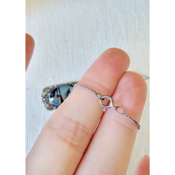 1920's Sterling Butterfly Wing Necklace - Picture 3 of 7